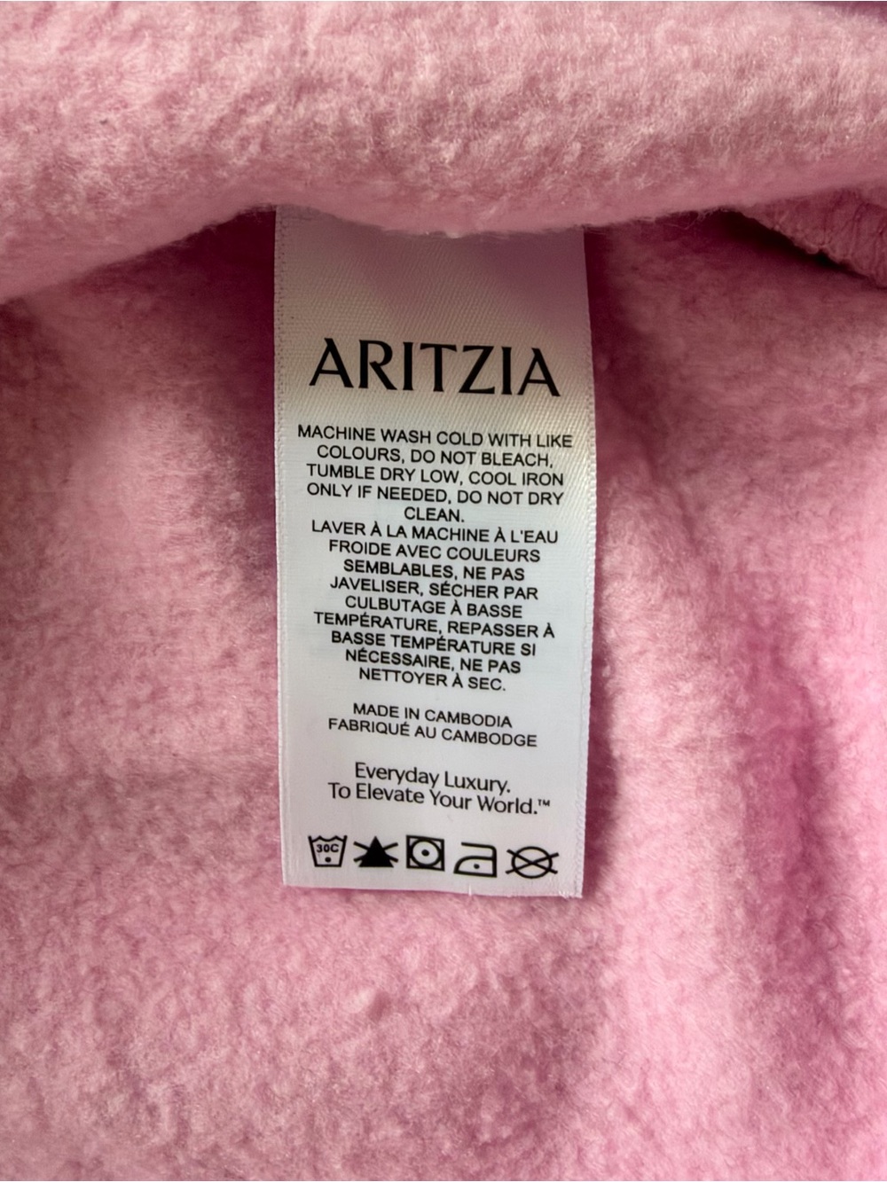 Aritzia Tna Cozy Fleece Perfect Hoodie Pink - Size Small - Picture 10 of 10